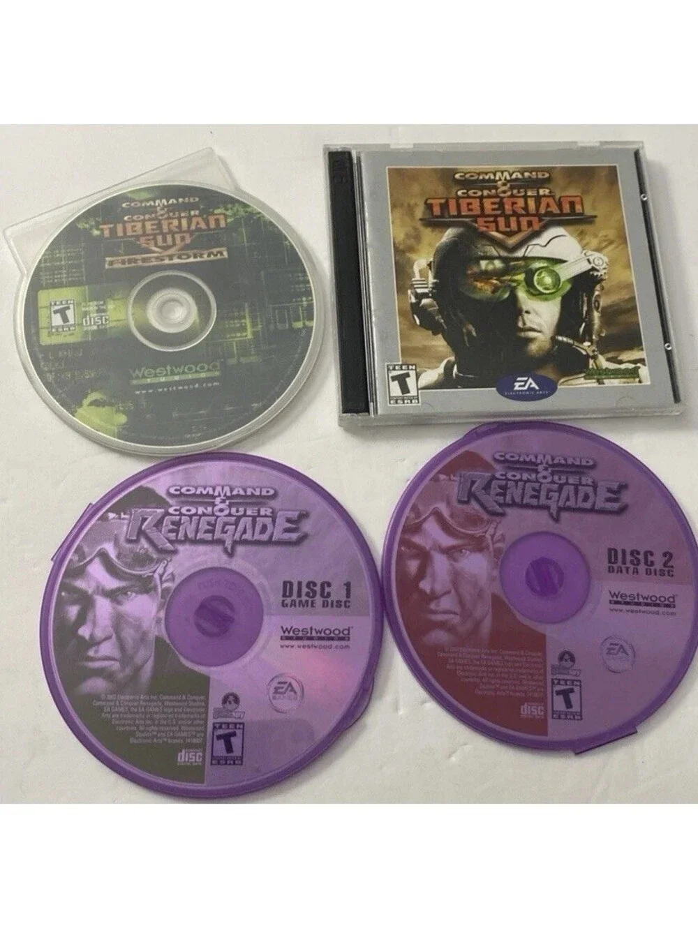 Command & Conquer PC Lot of 5 Disc,tiberian sun,renegade,firestorm